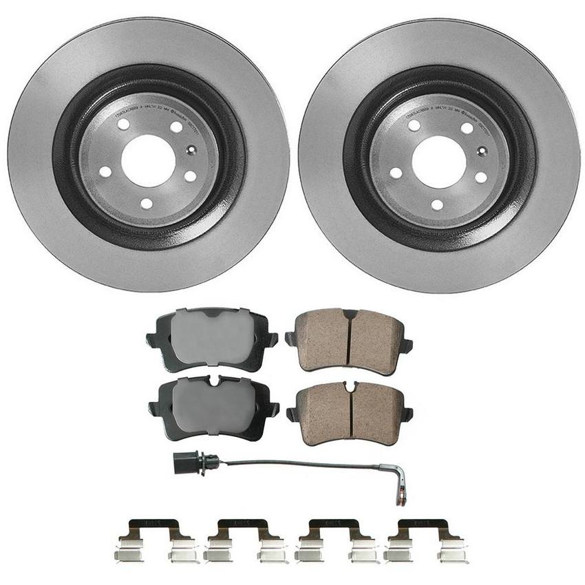 Audi Disc Brake Pad and Rotor Kit - Rear (356mm) (Ceramic) (EURO) 4H0698451C - Akebono Euro Ultra-Premium 4119891KIT